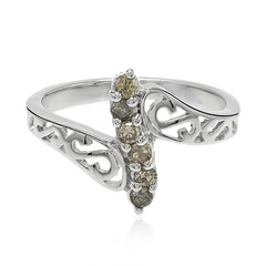 Bague en argent et Diamant champagne