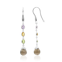 Boucles d'oreilles en argent et Quartz fumé