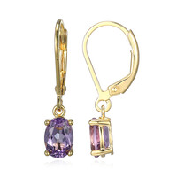 Boucles d'oreilles en argent et Améthyste