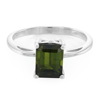 Bague en argent et Tourmaline verte