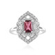 Bague en argent et Tourmaline rose du Nigéria