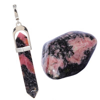 Accessoire en argent et Rhodonite