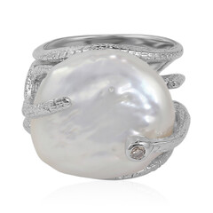 Bague en argent et Perle de culture d'eau douce (TPC)