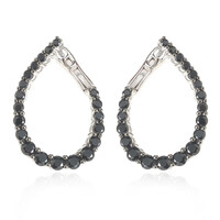 Boucles d'oreilles en argent et Spinelle noir