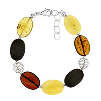 Bracelet en argent et Ambre baltique