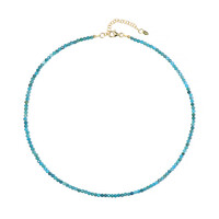 Collier en argent et Apatite bleu néon