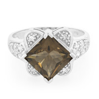 Bague en argent et Quartz fumé