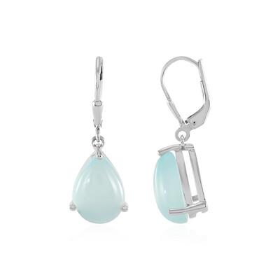 Boucles d'oreilles en argent et Calcédoine d'eau