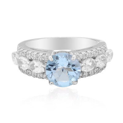 Bague en argent et Topaze bleu ciel