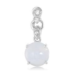 Pendentif en argent et Agate zonée bleue