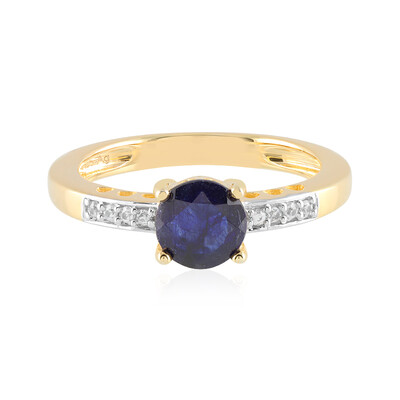 Bague en argent et Saphir bleu de Madagascar