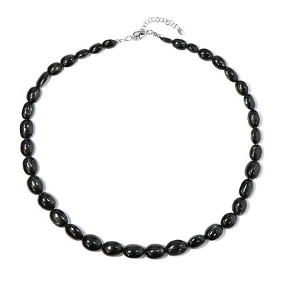 Collier en argent et Diopside étoilé d'Inde