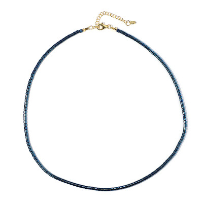 Collier en argent et Hématite bleu royal
