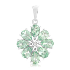 Pendentif en argent et Fluorapatite menthe