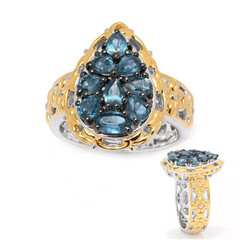 Bague en argent et Kyanite bleu pétrole (Gems en Vogue)