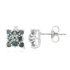 Boucles d'oreilles en argent et Diamant fantaisie