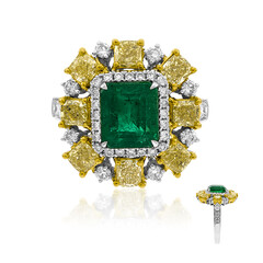 Bague en or et Emeraude de Zambie AAA (CIRARI)
