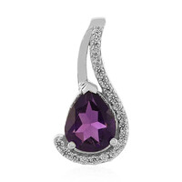 Pendentif en argent et Améthyste de Zambie