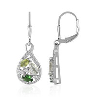 Boucles d'oreilles en argent et Améthyste verte