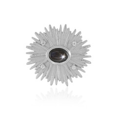 Pendentif en argent et Saphir étoilé noir
