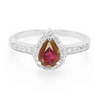 Bague en argent et Topaze Cerise