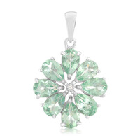 Pendentif en argent et Fluorapatite menthe