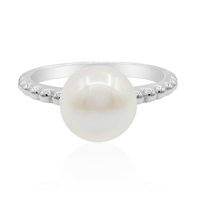 Bague en argent et Perle de culture d'eau douce (TPC)