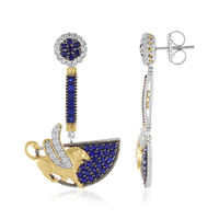 Boucles d'oreilles en argent et Spinelle bleu cobalt (Gems en Vogue)