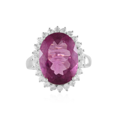 Bague en argent et Fluorite rose