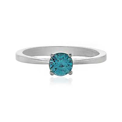 Bague en argent et Zircon bleu