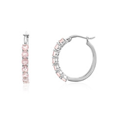 Boucles d'oreilles en argent et Quartz rose