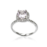 Bague en argent et Kunzite du Brésil