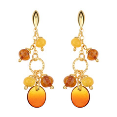Boucles d'oreilles en argent et Ambre de la Baltique Lever du soleil