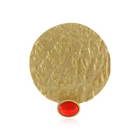 Pendentif en argent et Opale rouge d'Éthiopie