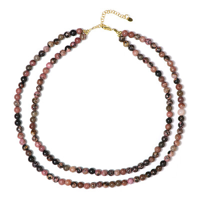 Collier en argent et Rhodonite (Riya)