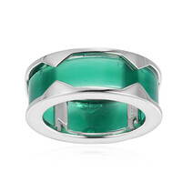 Bague en argent et Agate verte