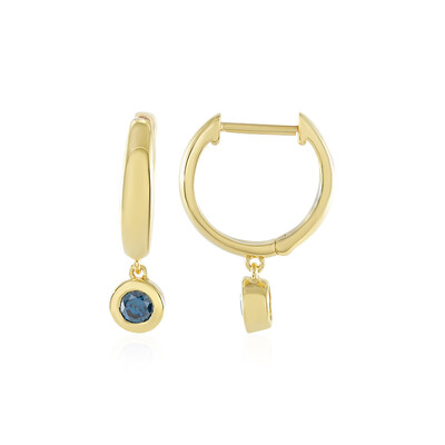 Boucles d'oreilles en argent et Diamant bleu I2