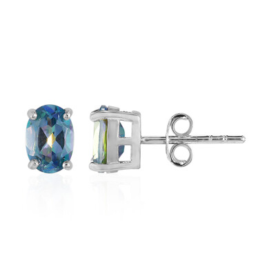 Boucles d'oreilles en argent et Topaze mystique bleu pigeon