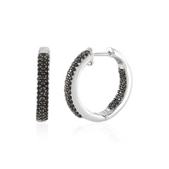 Boucles d'oreilles en argent et Spinelle noir