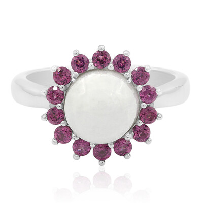 Bague en argent et Jadéite Blanche (Annette)
