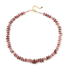 Collier en argent et Quartz Fraise