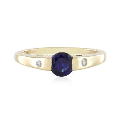 Bague en or et Saphir bleu de Madagascar