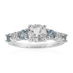 Bague en argent et Topaze blanche