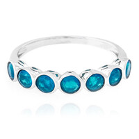 Bague en argent et Opale bleu Caraïbes