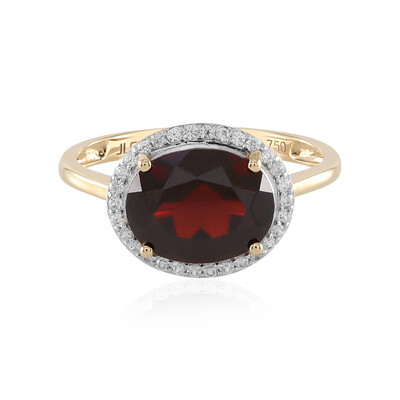 Bague en or et Grenat du Mozambique