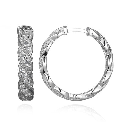 Boucles d'oreilles en argent et Topaze blanche