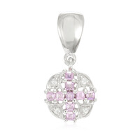 Pendentif en argent et Saphir pourpre de Ceylan non chauffé