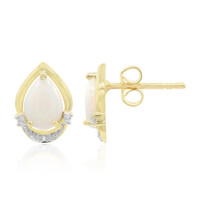 Boucles d'oreilles en or et Opale blanche