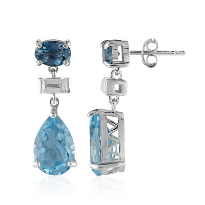 Boucles d'oreilles en argent et Topaze bleu ciel