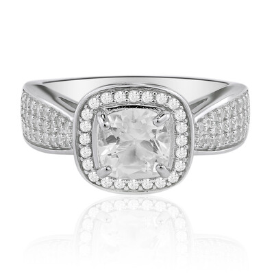 Bague en argent et Topaze blanche